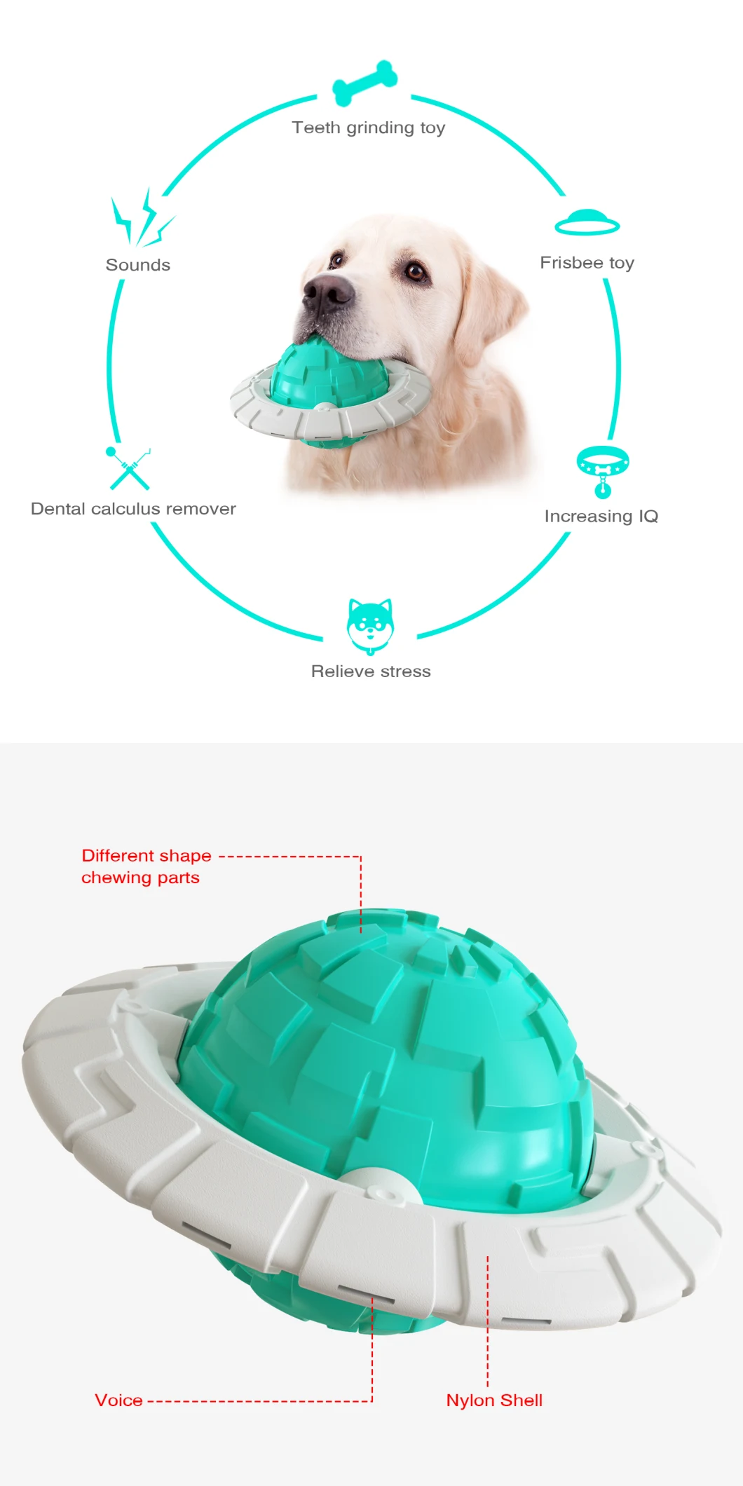 Voovpet Brand Pet Bite Resistant Irregular Blocks Interesting Puppy Molar Nylon Interactive Chew Ball Pet Dog Toys