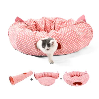 Кровать для домашних животных 4 в 1 Pink DOT Sweet Style, съемная складная туннельная кровать для кошек